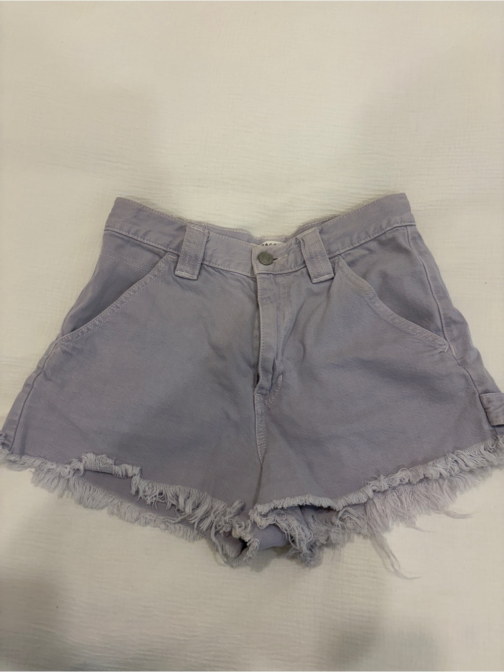 PacSun Lavender Frayed-Hem Denim Shorts